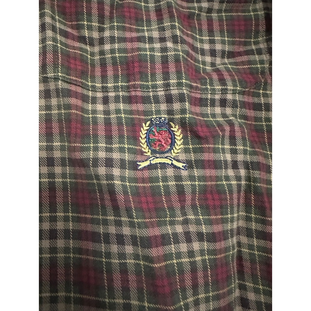 tommy hilfiger dark‎ plaid long sleeve large